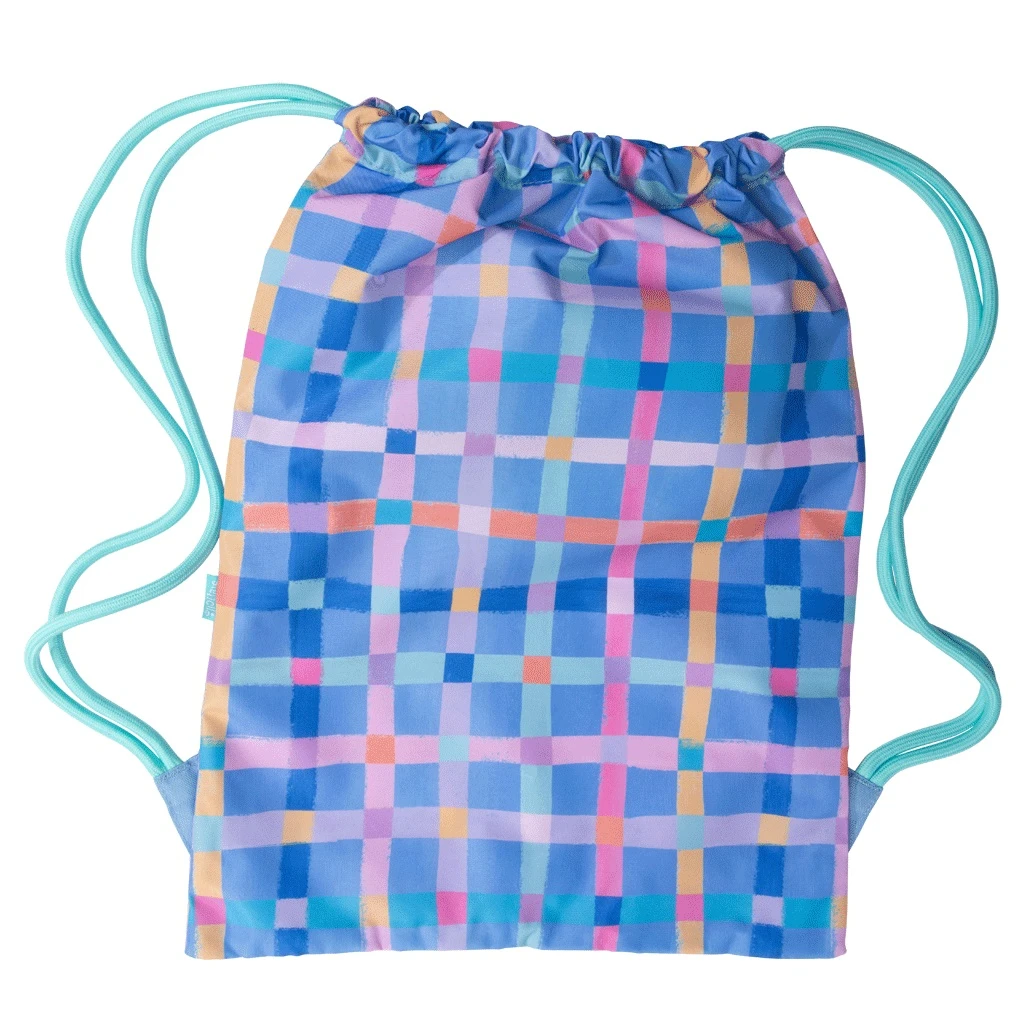 SPENCIL BIG DRAWSTRING BAG - PASTEL PLAID