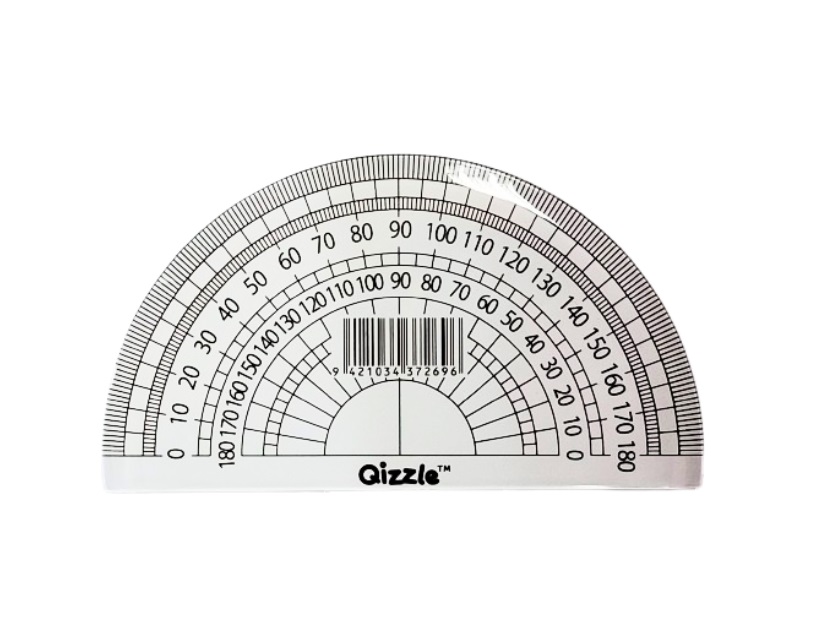 QIZZLE PROTRACTOR 180 DEG 10CM