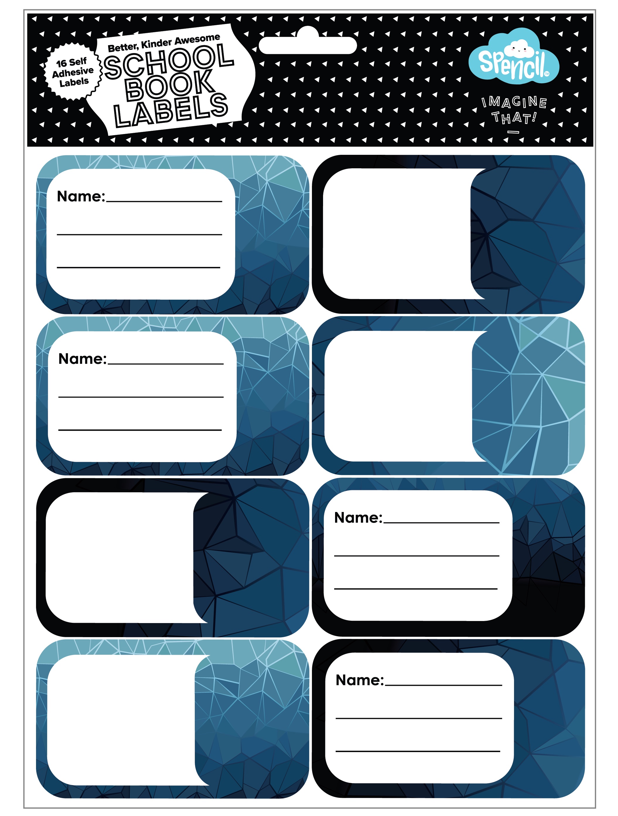 SPENCIL 16 BOOK LABELS - FRACTAL