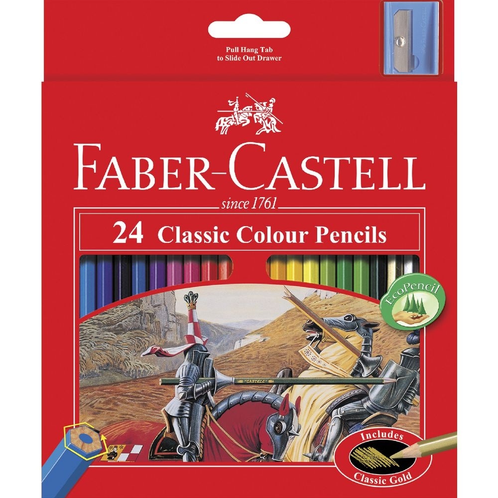 FABER-CASTELL CLASSIC COLOUR PENCILS, PKT 24