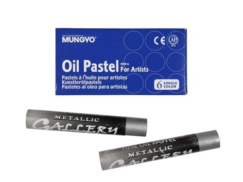 GALLERY OIL PASTELS, PKT 6 (METALLIC SILVER)
