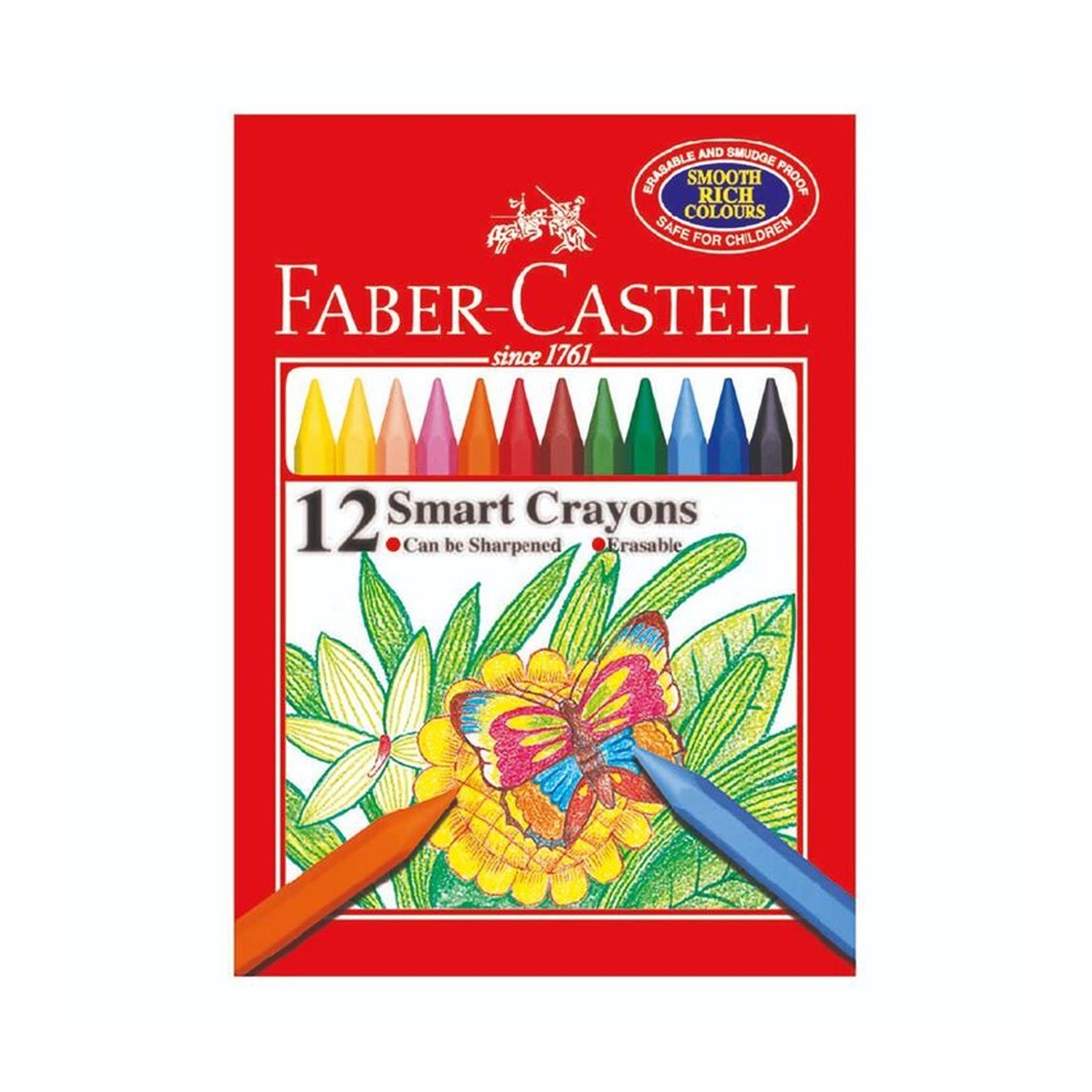 FABER-CASTELL SMART PLASTIC CRAYON, PKT 12