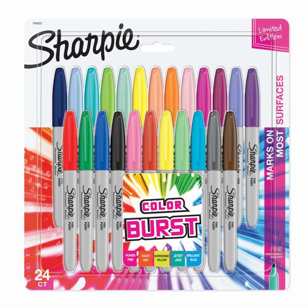 SHARPIE MARKERS COLOUR BURST, SET 24
