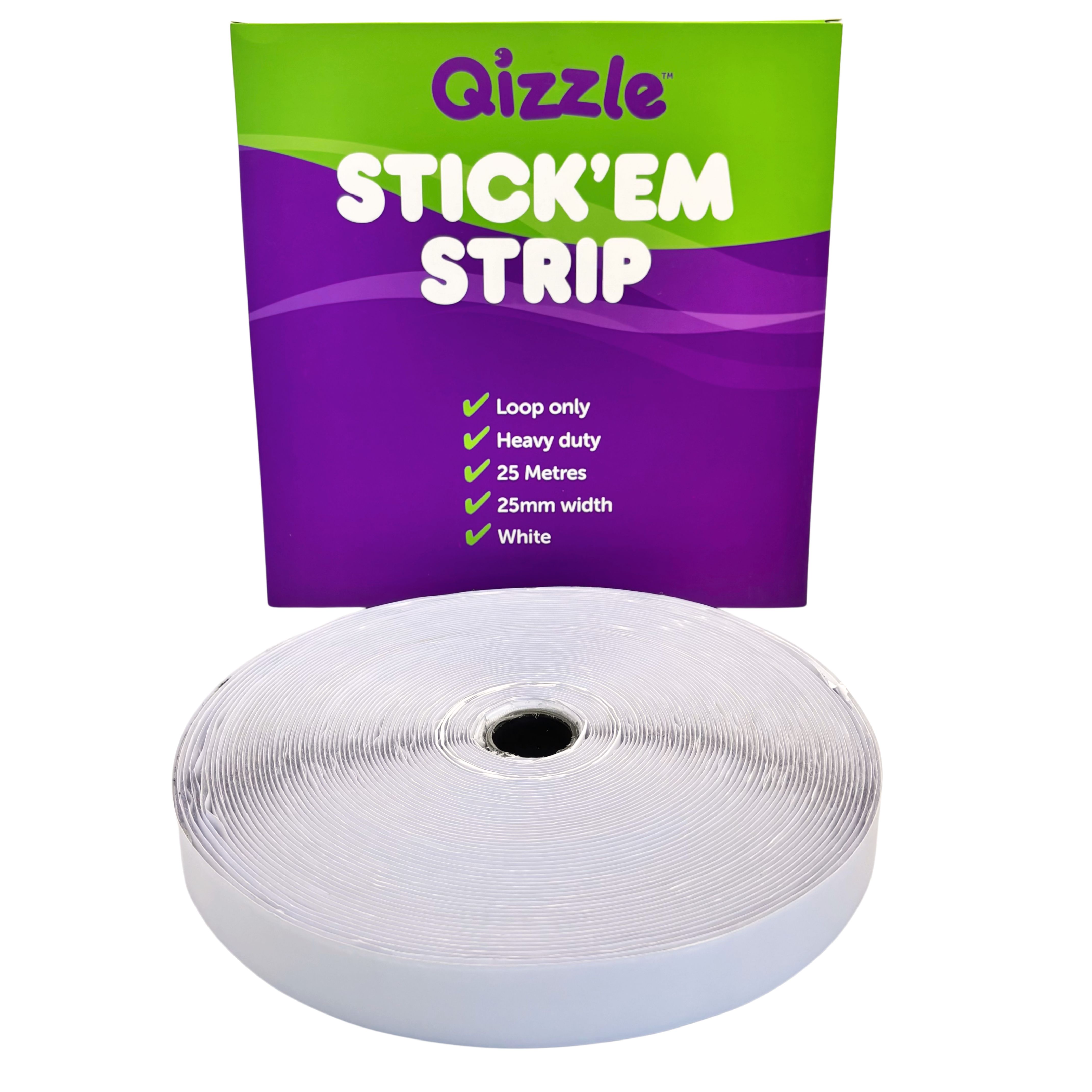QIZZLE STICK EM STRIP (LOOP ONLY), 25MT ROLL