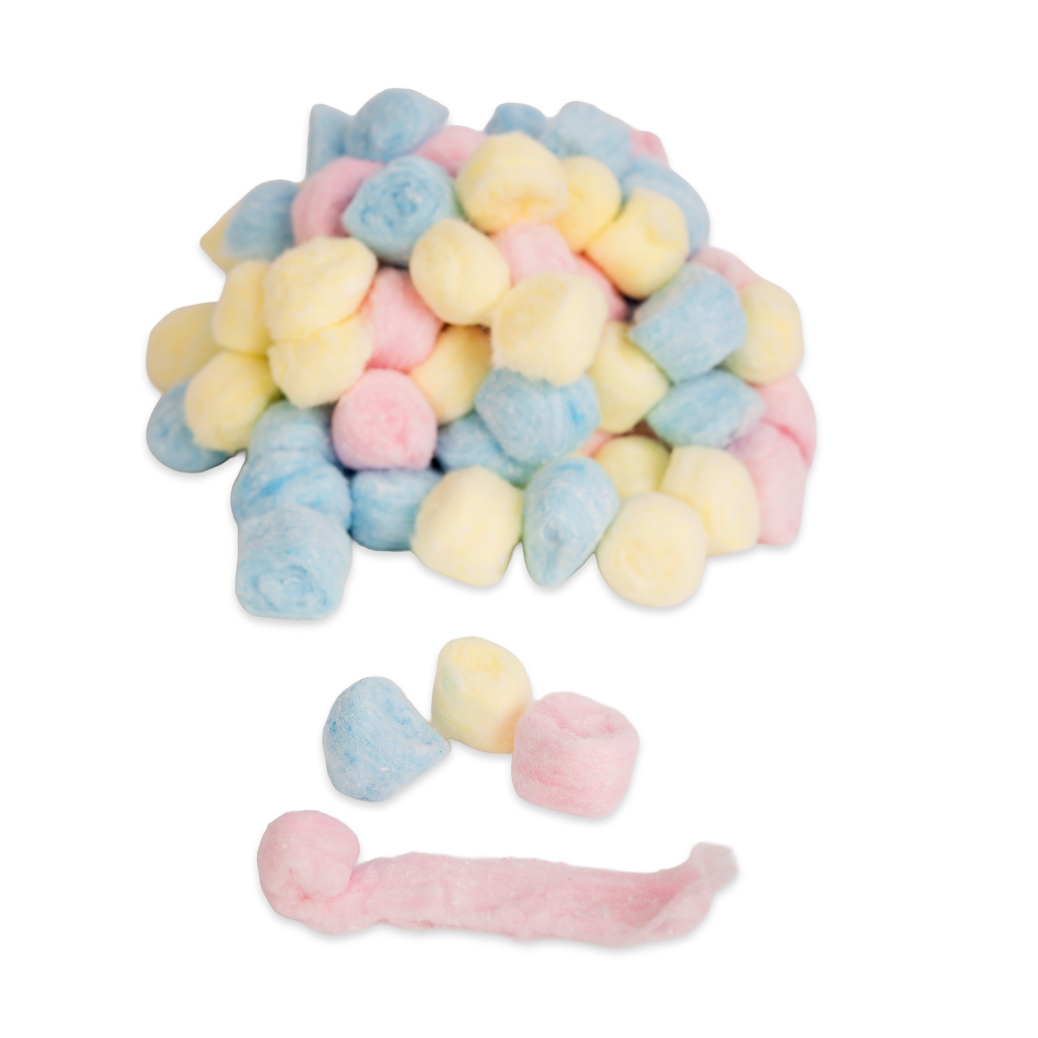 COTTON PUFFS MEDIUM RAINBOW COLOUR (100 PIECES)