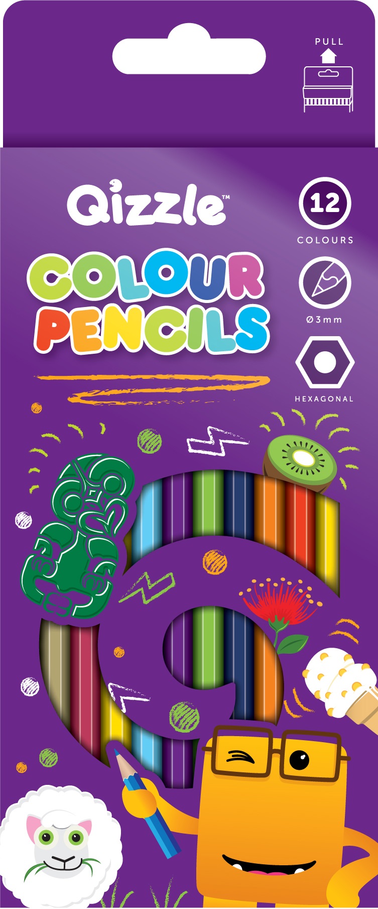 QIZZLE COLOUR PENCILS PKT 12