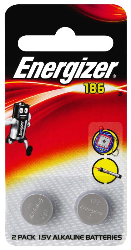 ENERGIZER 186 CALCULATOR BUTTON BATTERY, PKT 2