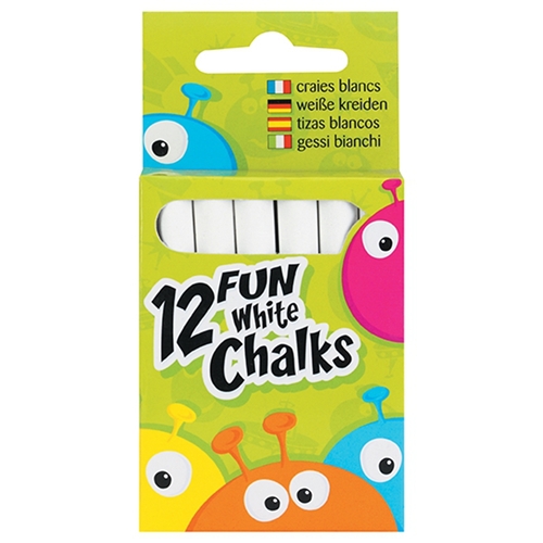 FUN CHALK WHITE, PKT 12