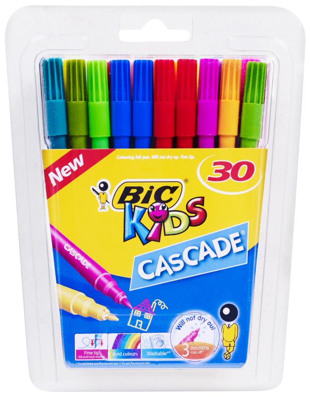BIC KIDS CASCADE FELT PENS, PKT 30