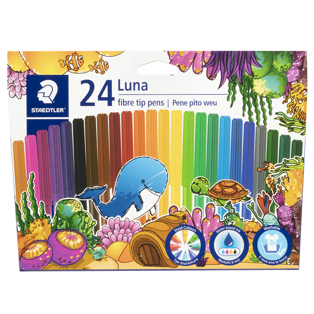 STAEDTLER LUNA FIBRE TIP FELT PENS, SET 24