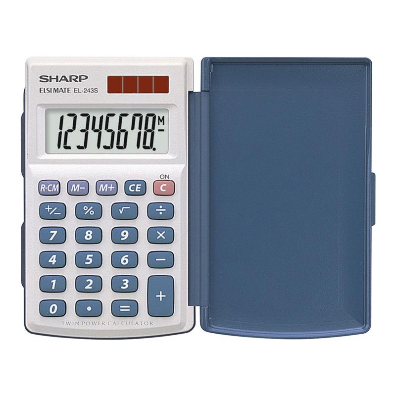 SHARP EL-243 POCKET CALCULATOR WITH COVER