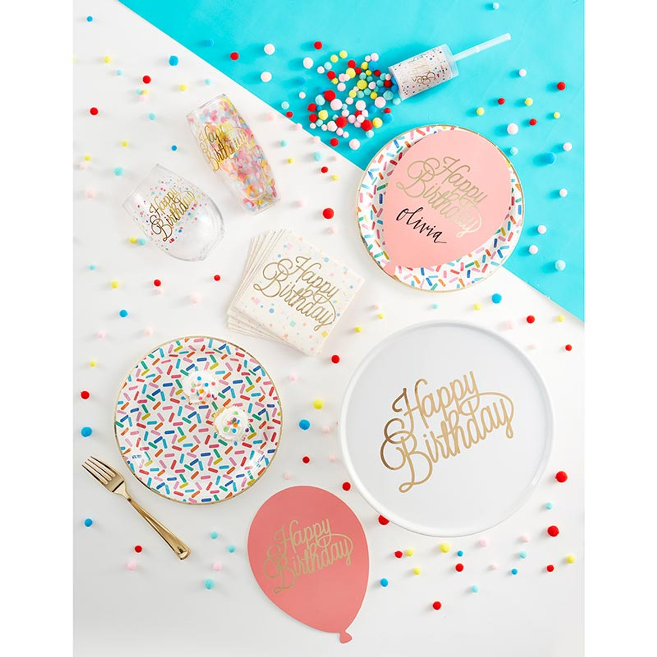 Double-Wall Stemless Glass - Confetti Paper - Slant Collections