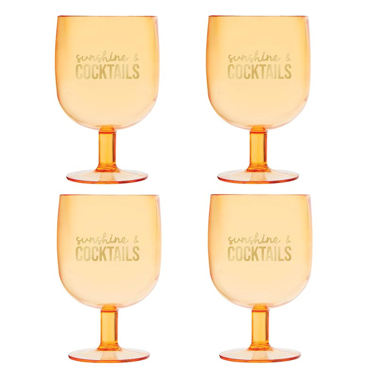 Acrylic Stackable Wine Glass - Sunshine and Cocktails - Set of 4