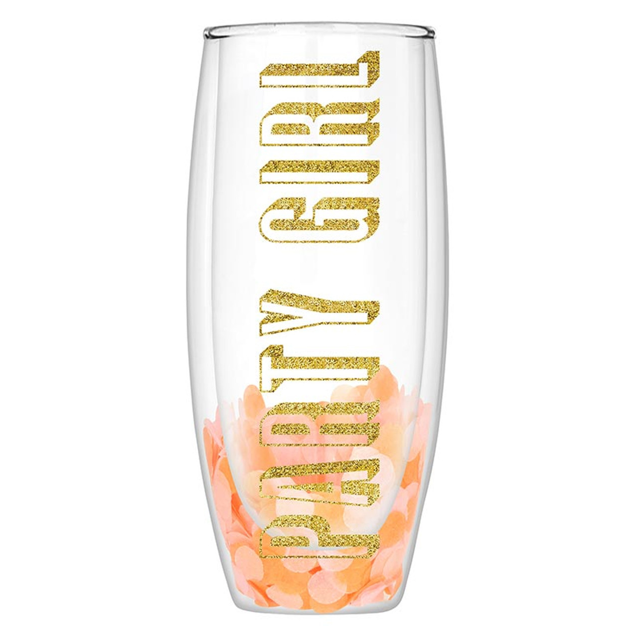 Double-Wall Champagne Flutes - Party Girl