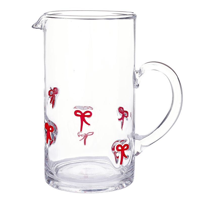 Icon Glass Pitcher - Red Bow
