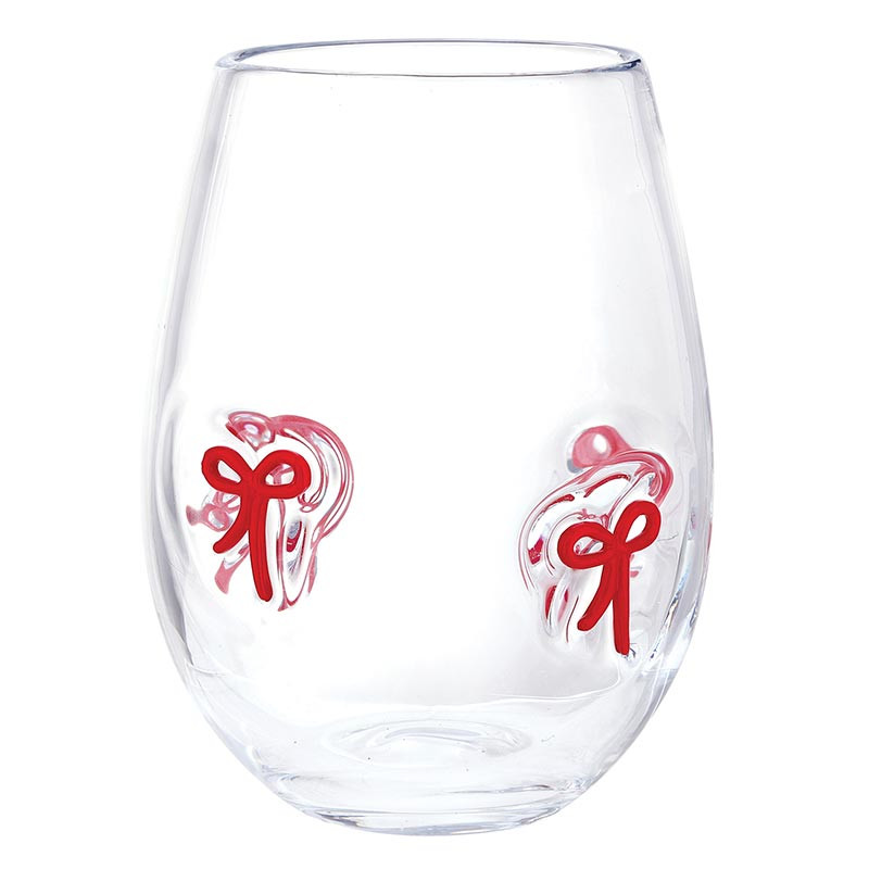 Icon Wine Glass - Red Bow