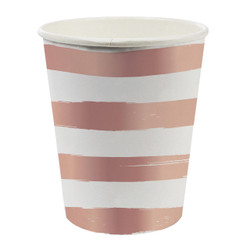 Paper Cups - Rose Gold Stripe