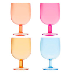 Set of 4 Stackable Wine Glasses - Multicolor