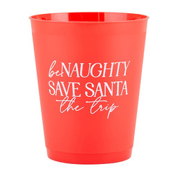 Cocktail Party Cups - Be Naughty Save Santa