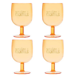 Set of 4 Stackable Wine Glass  - Sunshine and Coctails