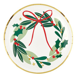 Foil Paper Plate - Wreath