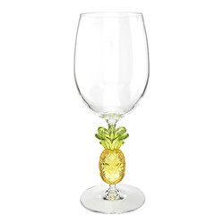 Acrylic Figurine Stem Wine Glass - Pineapple