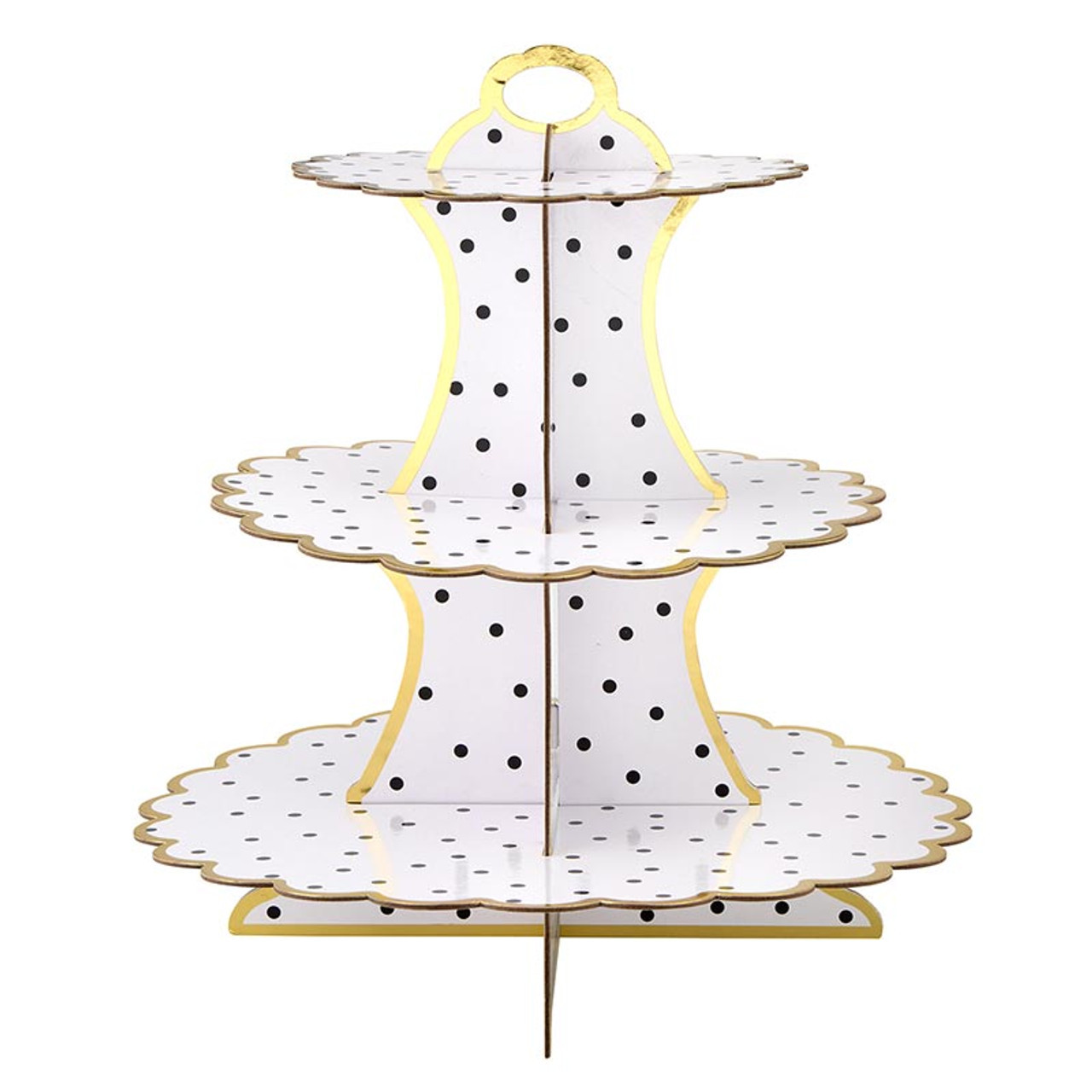 Cardboard Cupcake Stand - Black Polka Dot - [Consumer]Slant