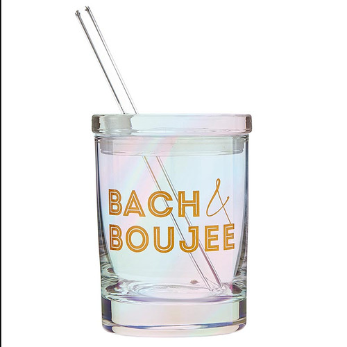 Glass DOF with Lid and Straw - Bach Boujee