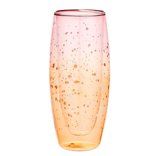 Double-Wall Champagne Glass - Paint Splatter