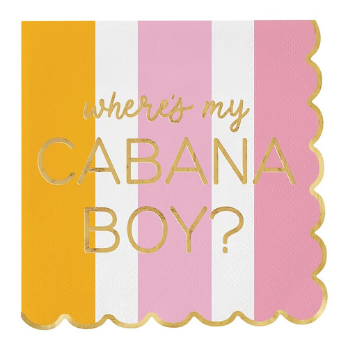 Paper Napkin with Scallop - Where is My Cabana Boy?