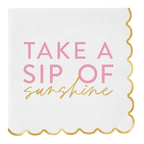 Paper Napkin with Scallop - Sip of Sunshine 