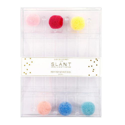 Pom Pom Stir Sticks - Confetti