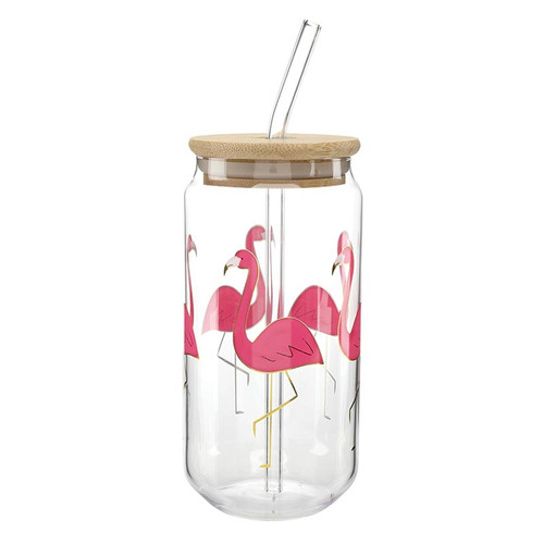 Glass Tumbler - Flamingo - 16oz