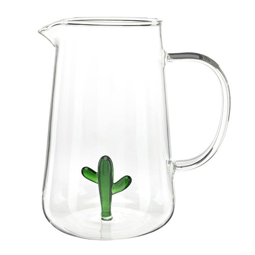 Figurine Glass Pitcher - Cactus