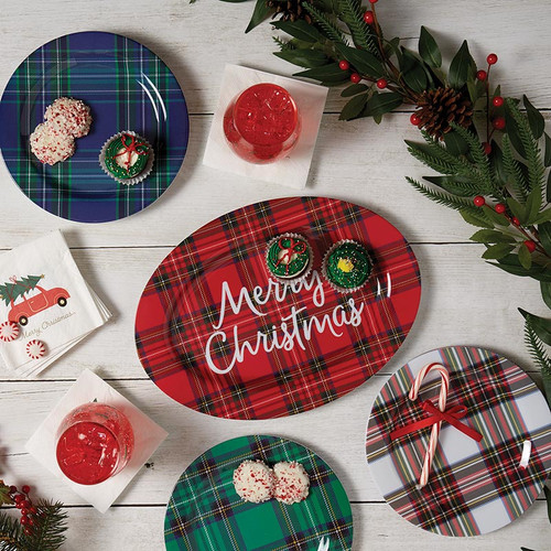 Melamine Plates - Holiday Plaid 