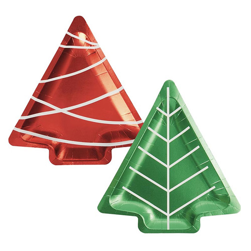 Paper Dinner Plate - Holiday Trees - Foil