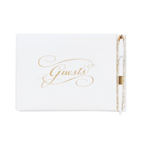 GOLD GUEST BOOK WITH PEN