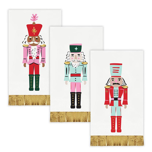 Foil Guest Napkins - Set of 3 Nutcrackers  - 24ct