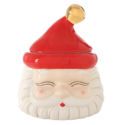 Santa Cookie Jar - Red Hat