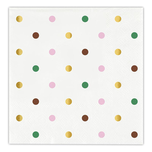 Foil Beverage Napkins - Polka Dots - 20ct