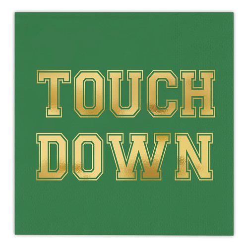 Foil Beverage Napkins - TOUCHDOWN - 20ct