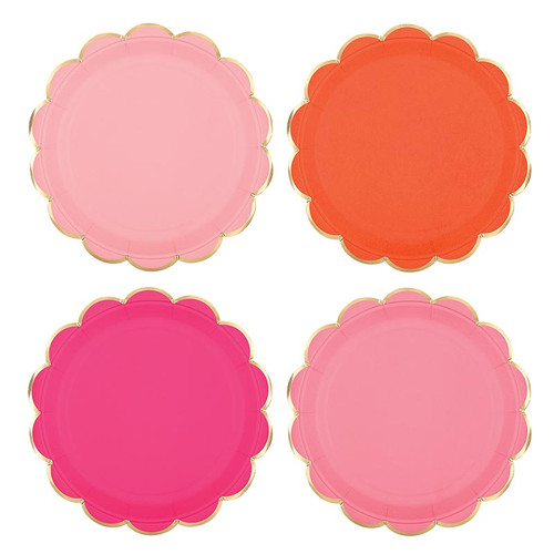 Foil Round Scalloped Paper Plates - Multicolored - 8ct