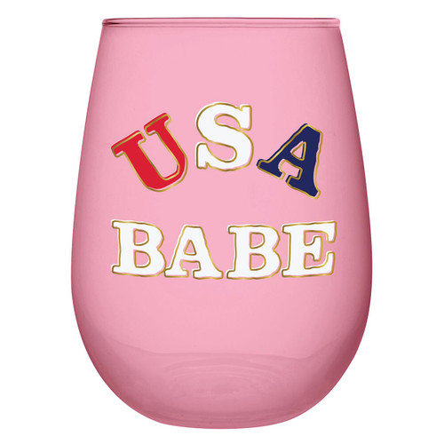 Stemless Wine Glass - USA Babe