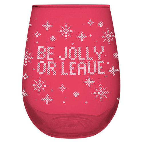 Stemless Wine Glass - Be Jolly or Leave