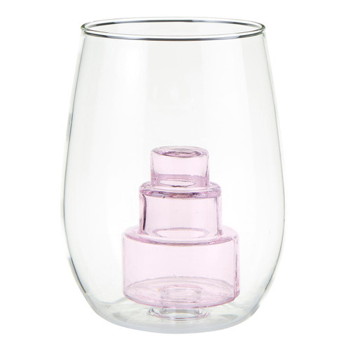 Stemless Wine Glass with Figurine - Cake