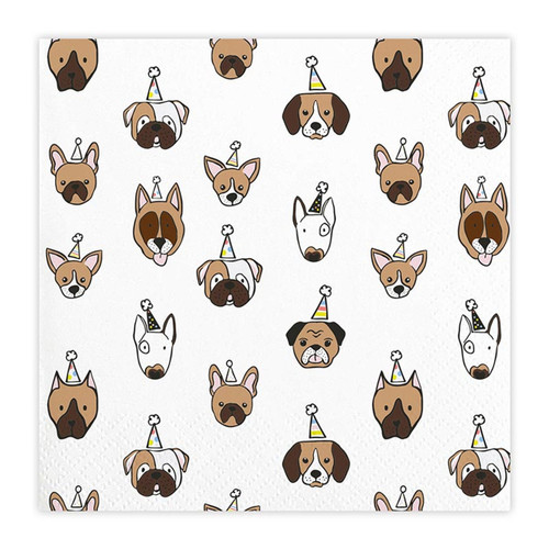 Beverage Napkins - Dog Pattern