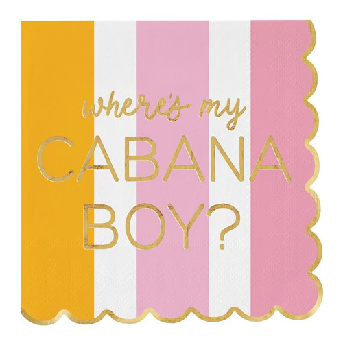 Paper Napkin with Scallop - Where is My Cabana Boy?