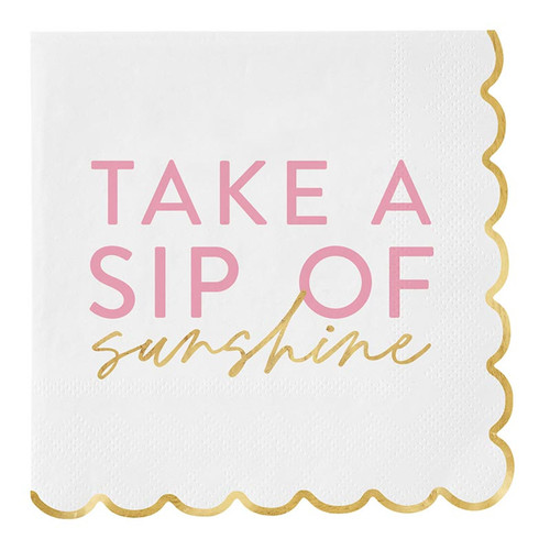 Paper Napkin with Scallop - Sip of Sunshine 