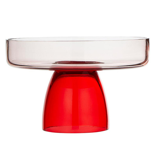 7" Glass Stainless Steel Cake Stand