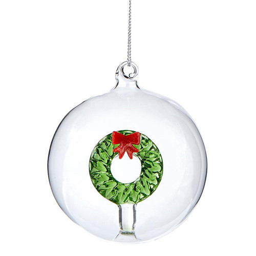 Glass Stainless Steel Ornament - Wreath